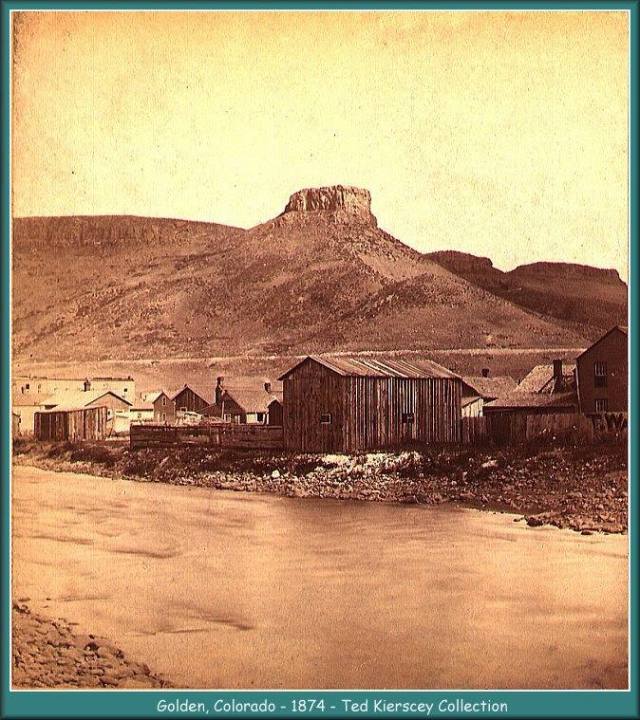 Golden’s beginning as a mining supply stop along Clear Creek, near its 1858 discovery of gold.